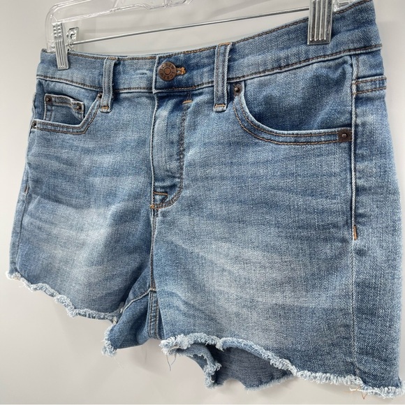 J Crew Medium Wash Blue Fray Denim Jean Shorts Size 26 - Picture 4 of 9